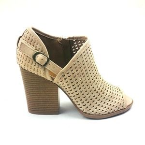 Women's Cut-Out Perforated Peep Toe Ankle Shoe's